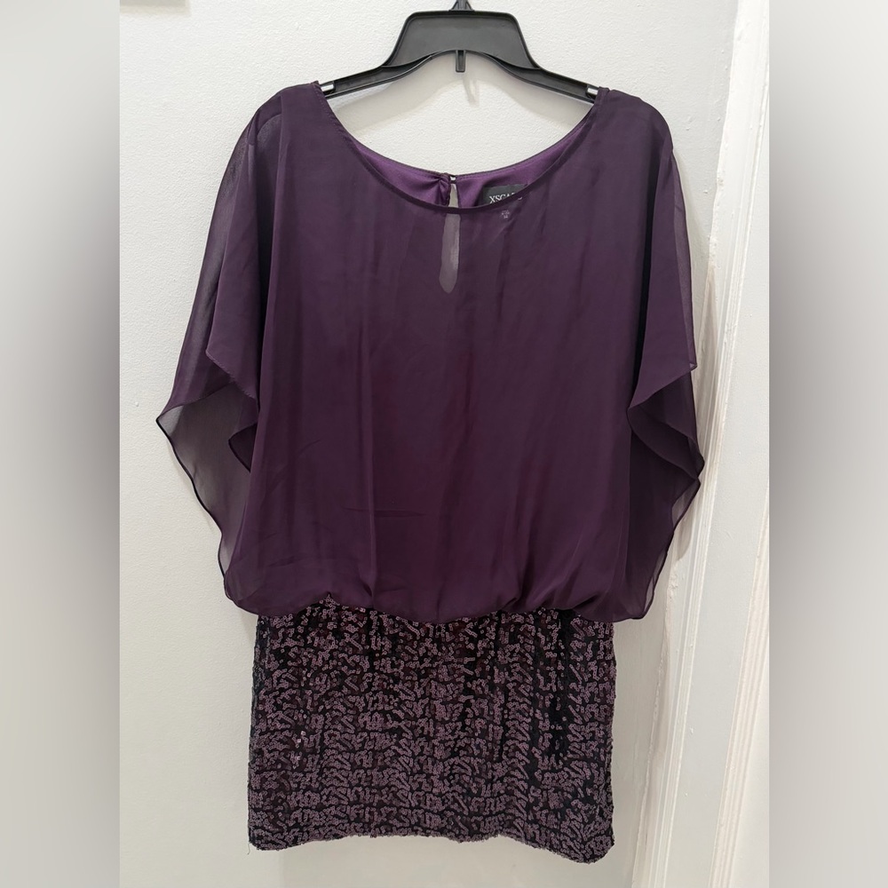 Xscape Purple Dress (Eggplant)